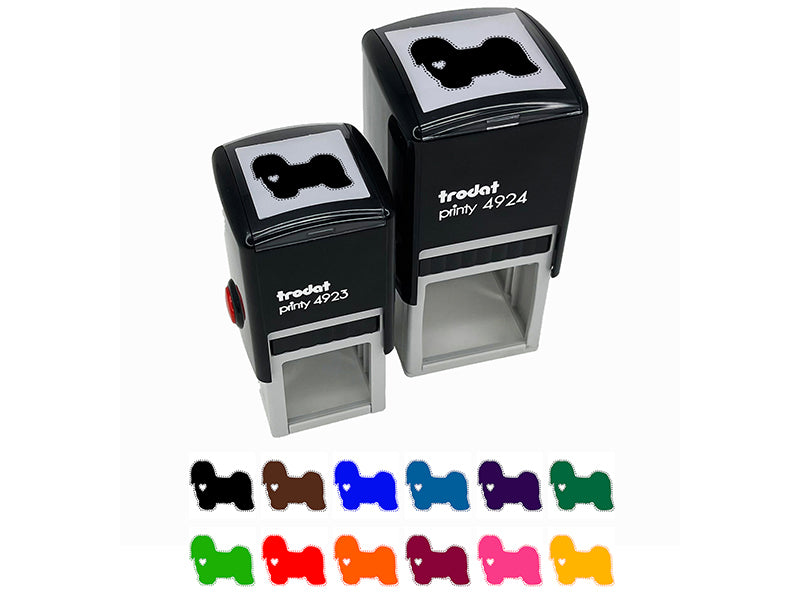 Havanese Dog with Heart Self-Inking Rubber Stamp Ink Stamper