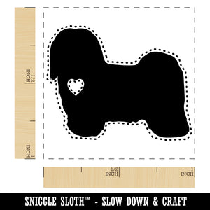 Havanese Dog with Heart Self-Inking Rubber Stamp Ink Stamper