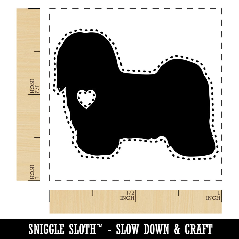 Havanese Dog with Heart Self-Inking Rubber Stamp Ink Stamper
