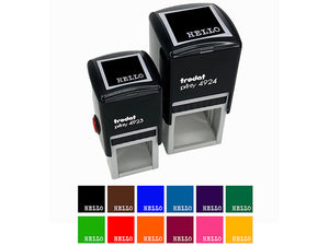 Hello Reversed Text in Box Self-Inking Rubber Stamp Ink Stamper