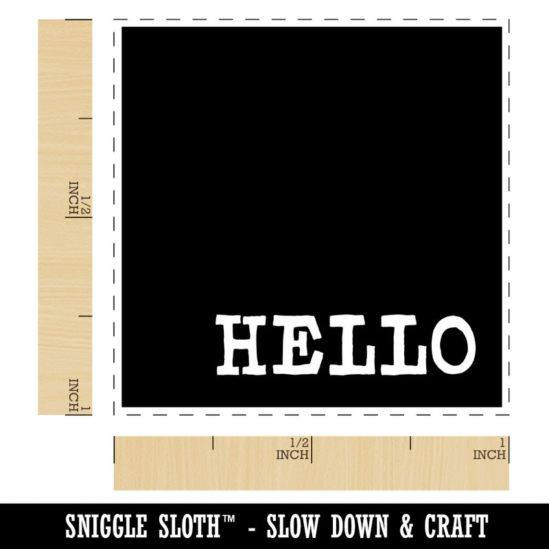 Hello Reversed Text in Box Self-Inking Rubber Stamp Ink Stamper