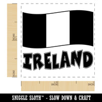 Ireland with Waving Flag Cute Self-Inking Rubber Stamp Ink Stamper