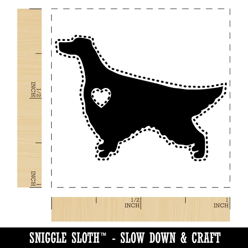 Irish Setter Dog with Heart Self-Inking Rubber Stamp Ink Stamper