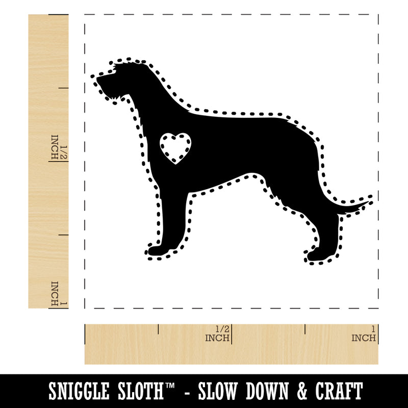 Irish Wolfhound Dog with Heart Self-Inking Rubber Stamp Ink Stamper