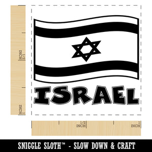 Israel with Waving Flag Cute Self-Inking Rubber Stamp Ink Stamper