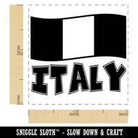 Italy with Waving Flag Cute Self-Inking Rubber Stamp Ink Stamper