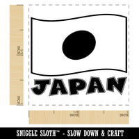 Japan with Waving Flag Cute Self-Inking Rubber Stamp Ink Stamper