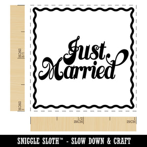 Just Married Elegant Text Self-Inking Rubber Stamp Ink Stamper