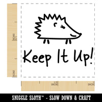 Keep It Up Cute Hedgehog Teacher Motivation Self-Inking Rubber Stamp Ink Stamper