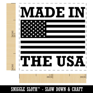 Made in the USA with Flag Self-Inking Rubber Stamp Ink Stamper