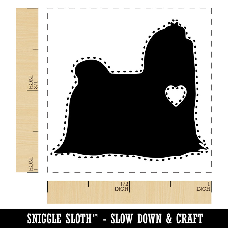 Maltese Dog with Heart Self-Inking Rubber Stamp Ink Stamper