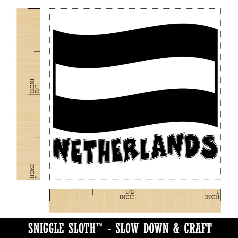 Netherlands Waving Flag Cute Self-Inking Rubber Stamp Ink Stamper