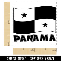 Panama with Waving Flag Cute Self-Inking Rubber Stamp Ink Stamper