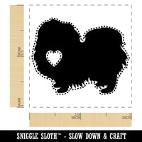 Pekingese Dog with Heart Self-Inking Rubber Stamp Ink Stamper
