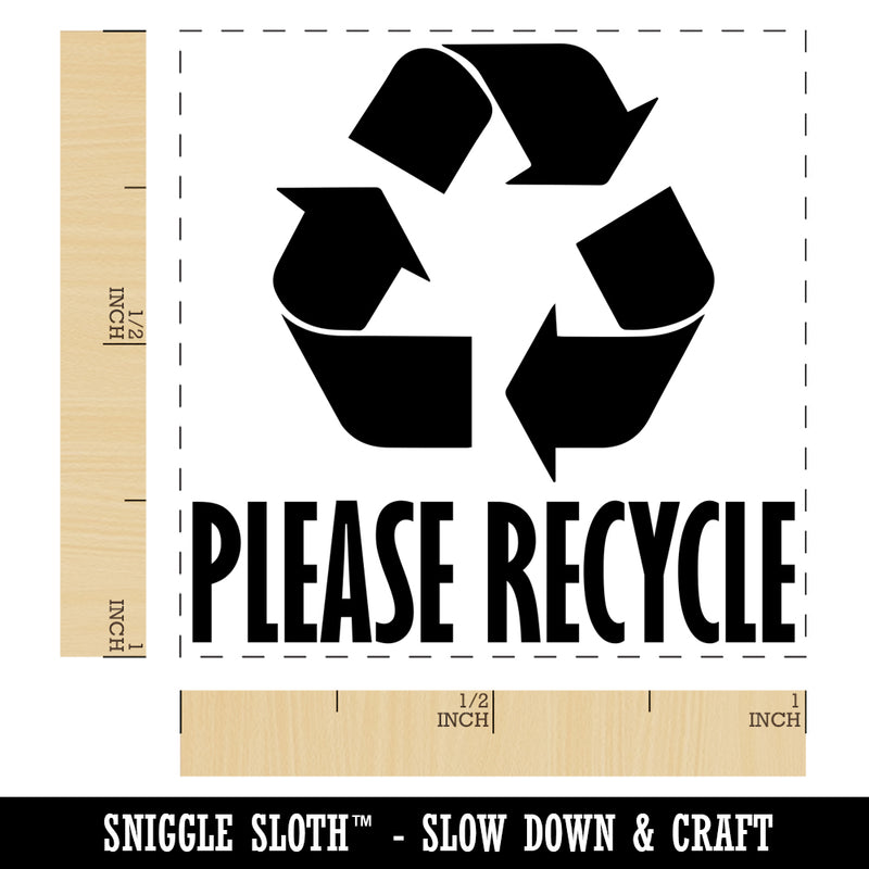 Please Recycle with Symbol Self-Inking Rubber Stamp Ink Stamper
