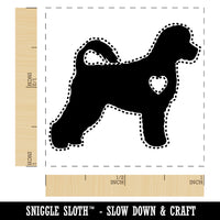 Portuguese Water Dog with Heart Self-Inking Rubber Stamp Ink Stamper
