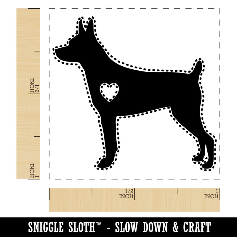 Rat Terrier Dog with Heart Self-Inking Rubber Stamp Ink Stamper
