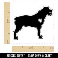 Rottweiler Dog with Heart Self-Inking Rubber Stamp Ink Stamper