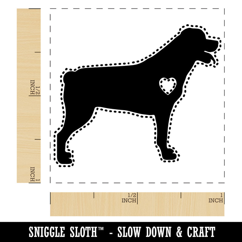 Rottweiler Dog with Heart Self-Inking Rubber Stamp Ink Stamper