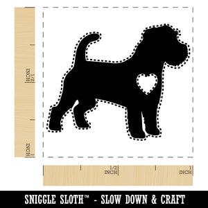 Rough Coated Jack Russell Terrier Parson Dog with Heart Self-Inking Rubber Stamp Ink Stamper