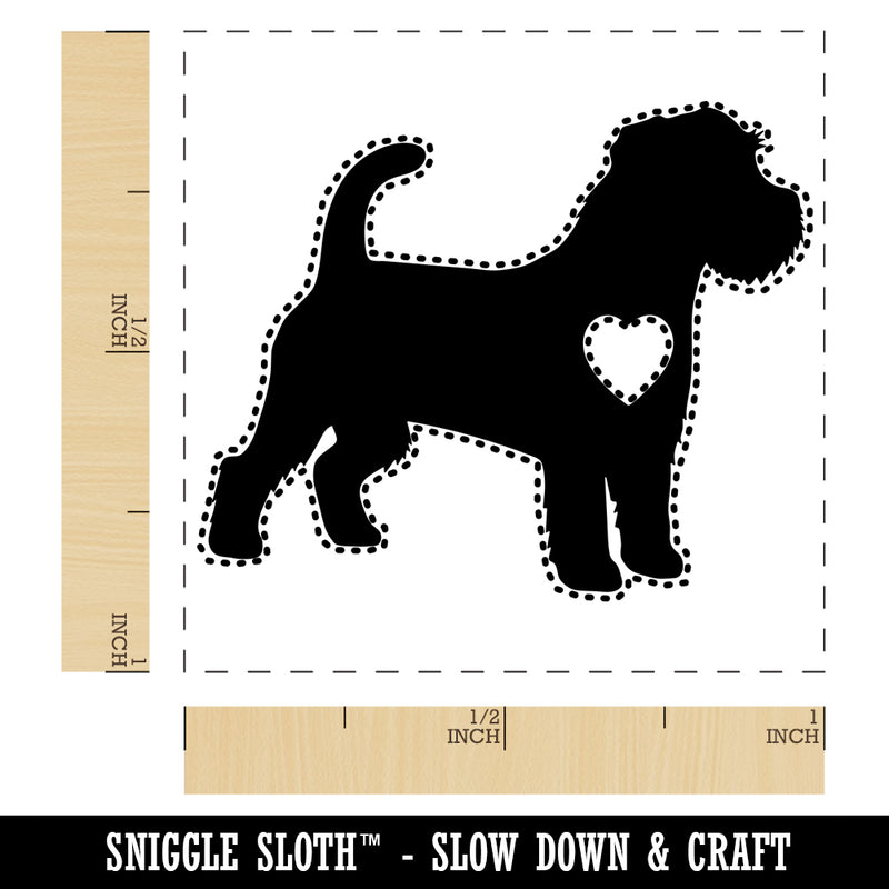 Rough Coated Jack Russell Terrier Parson Dog with Heart Self-Inking Rubber Stamp Ink Stamper