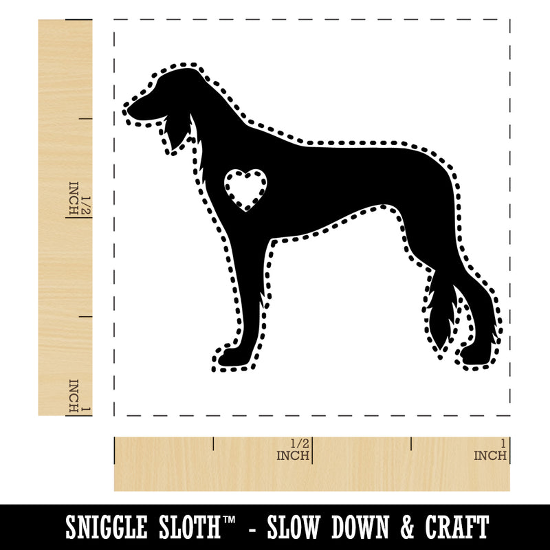 Saluki Dog with Heart Self-Inking Rubber Stamp Ink Stamper