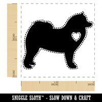 Samoyed Dog with Heart Self-Inking Rubber Stamp Ink Stamper