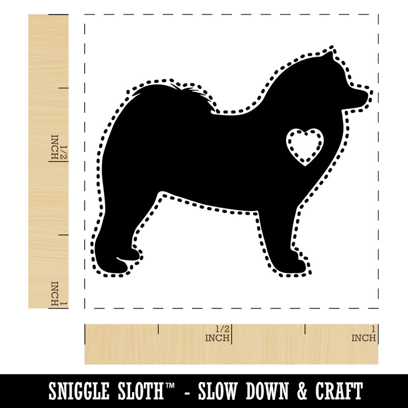 Samoyed Dog with Heart Self-Inking Rubber Stamp Ink Stamper