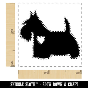 Scottish Terrier Scottie Dog with Heart Self-Inking Rubber Stamp Ink Stamper