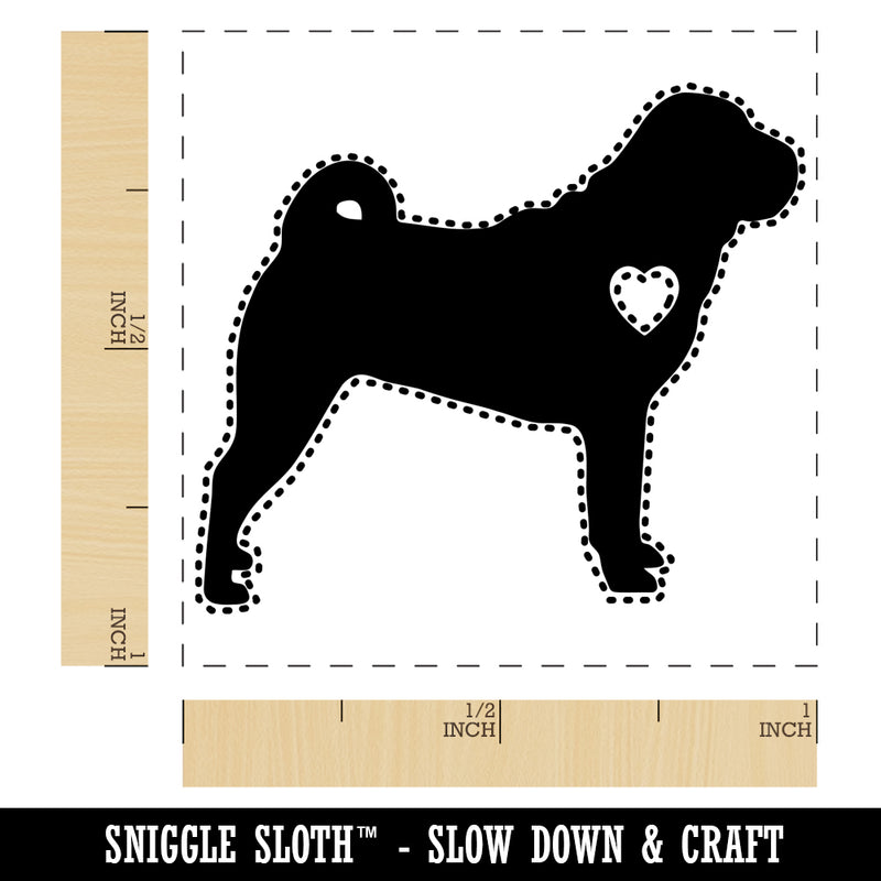 Shar-Pei Dog with Heart Self-Inking Rubber Stamp Ink Stamper