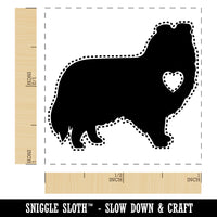 Shetland Sheepdog Sheltie Dog with Heart Self-Inking Rubber Stamp Ink Stamper