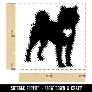 Shiba Inu Dog with Heart Self-Inking Rubber Stamp Ink Stamper