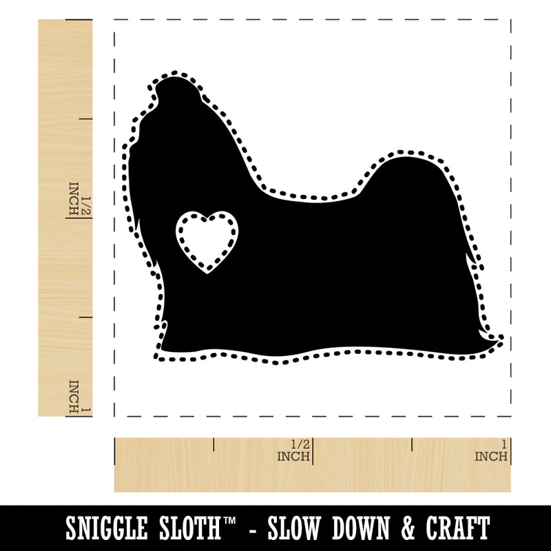 Shih Tzu Dog with Heart Self-Inking Rubber Stamp Ink Stamper