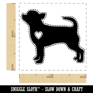 Smooth Coat Chihuahua Apple Head Dog with Heart Self-Inking Rubber Stamp Ink Stamper