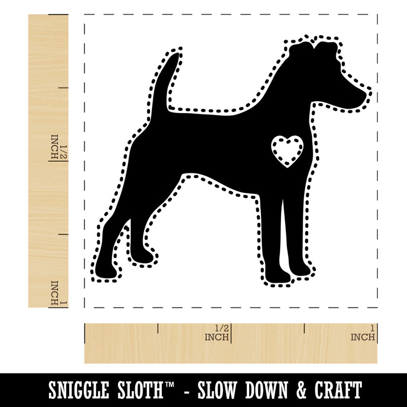 Smooth Fox Terrier Dog with Heart Self-Inking Rubber Stamp Ink Stamper