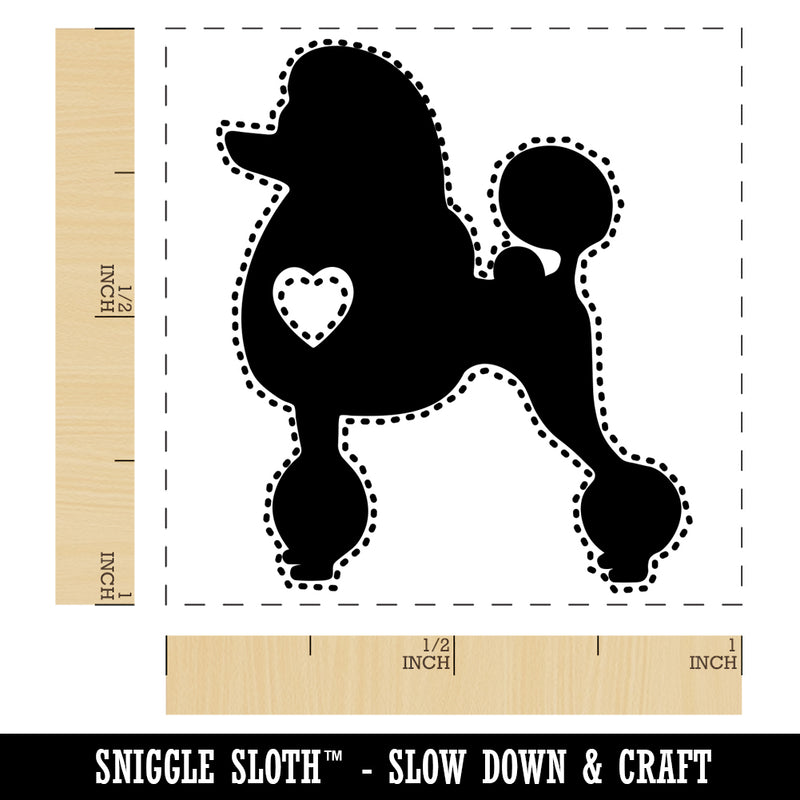 Standard Poodle Dog with Heart Self-Inking Rubber Stamp Ink Stamper
