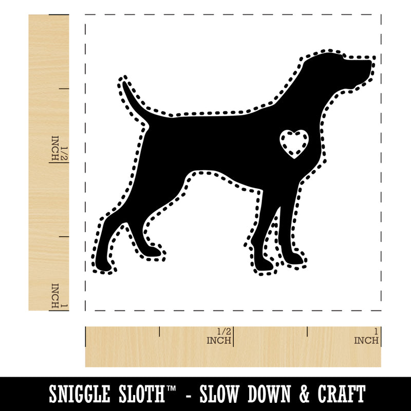 Weimaraner Dog with Heart Self-Inking Rubber Stamp Ink Stamper