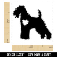 Welsh Terrier Dog with Heart Self-Inking Rubber Stamp Ink Stamper