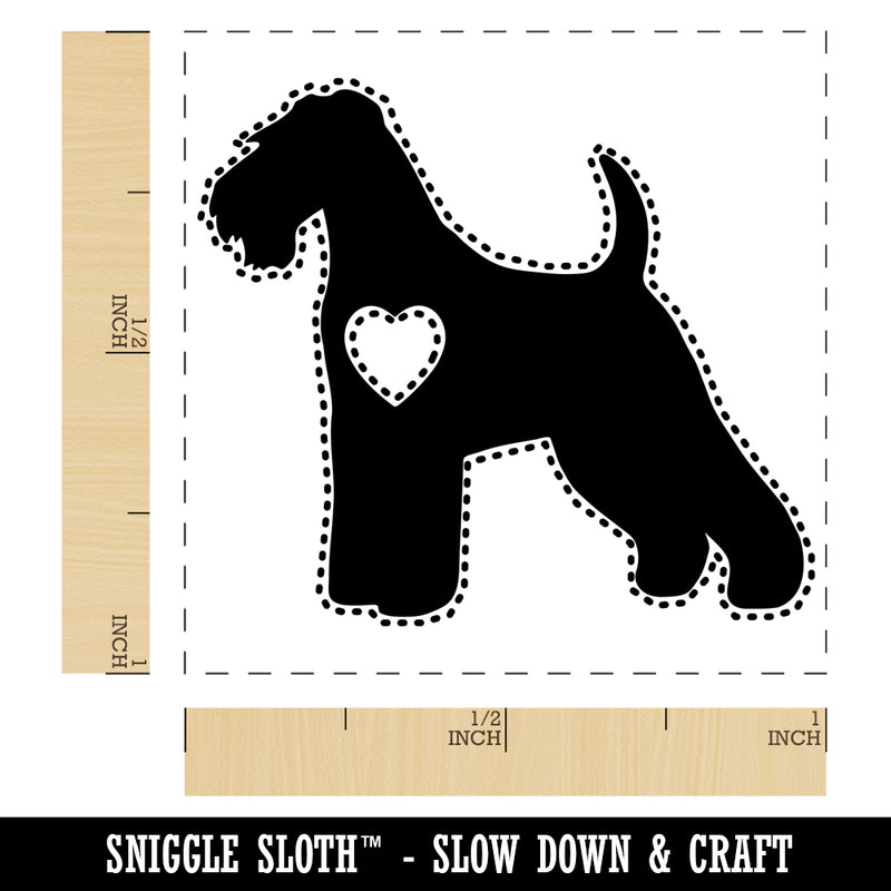 Welsh Terrier Dog with Heart Self-Inking Rubber Stamp Ink Stamper