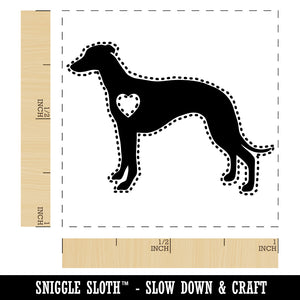 Whippet Dog with Heart Self-Inking Rubber Stamp Ink Stamper