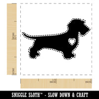 Wirehaired Dachshund Dog with Heart Self-Inking Rubber Stamp Ink Stamper