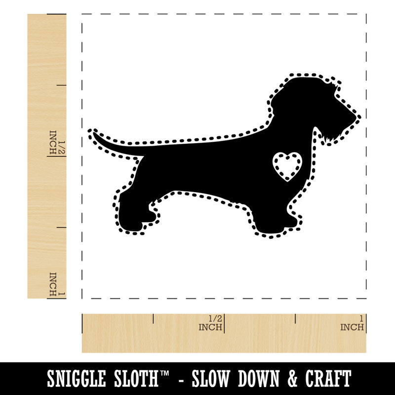 Wirehaired Dachshund Dog with Heart Self-Inking Rubber Stamp Ink Stamper