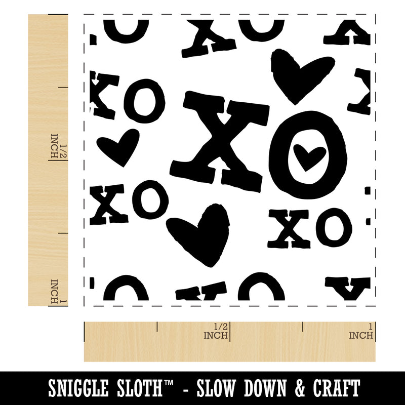 XO Love Heart Pattern Background Self-Inking Rubber Stamp Ink Stamper