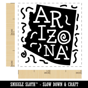 Arizona State with Text Swirls Self-Inking Rubber Stamp Ink Stamper