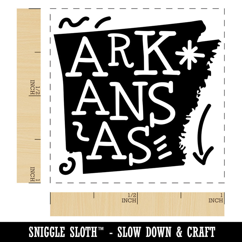 Arkansas State with Text Swirls Self-Inking Rubber Stamp Ink Stamper