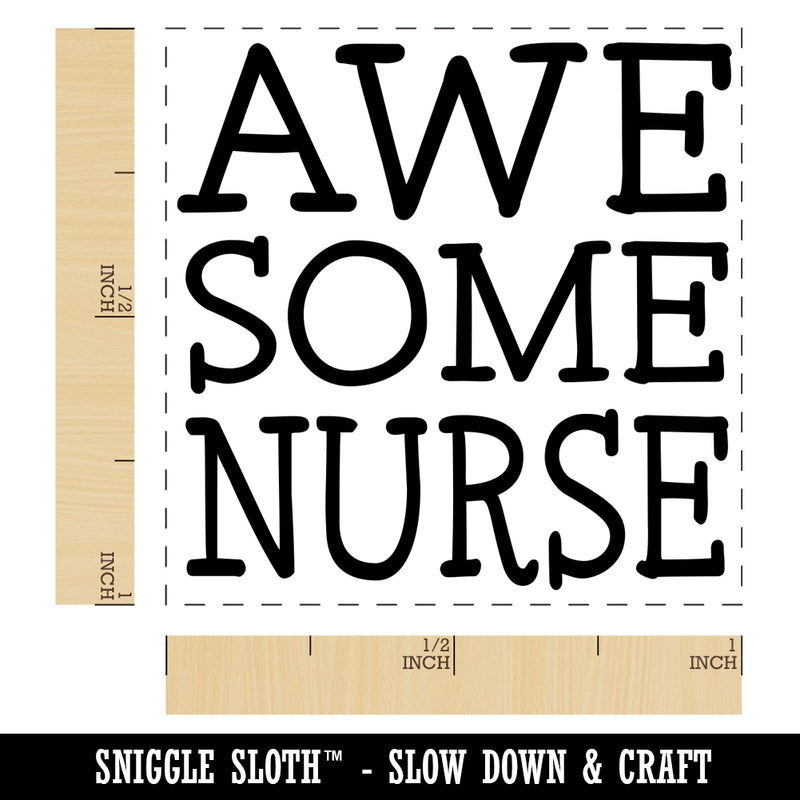 Awesome Nurse Fun Text Self-Inking Rubber Stamp Ink Stamper