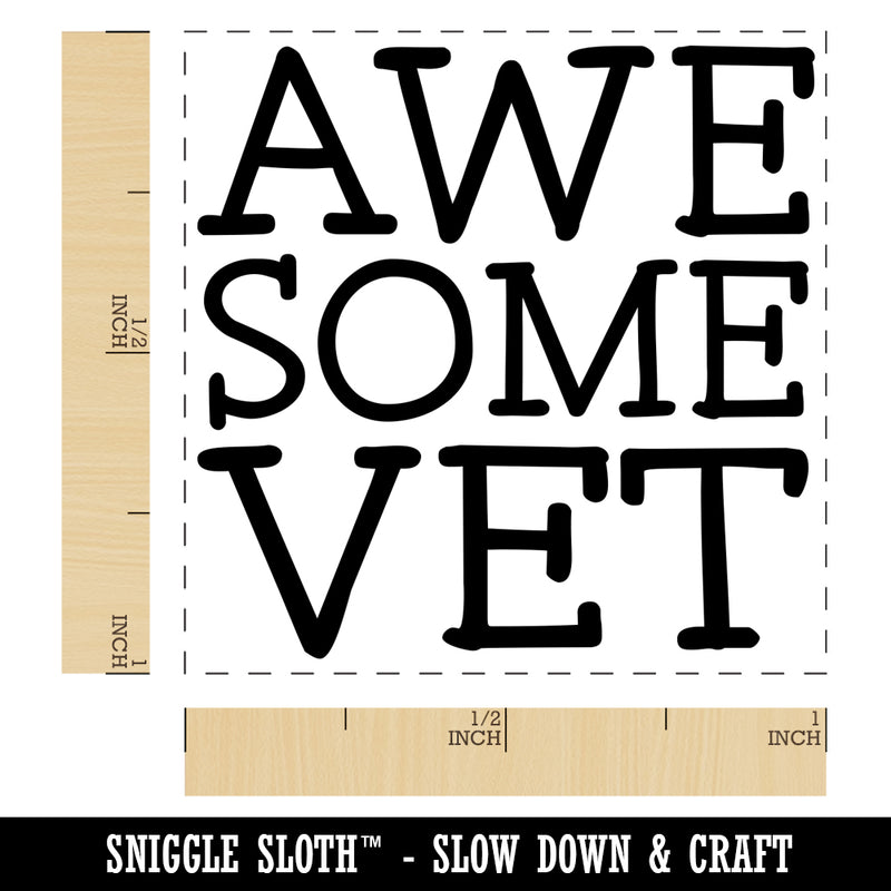 Awesome Vet Veterinarian Veteran Fun Text Self-Inking Rubber Stamp Ink Stamper