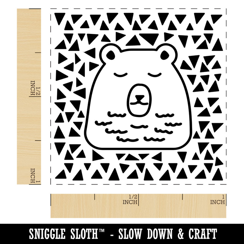 Bear Sleeping Doodle Self-Inking Rubber Stamp Ink Stamper