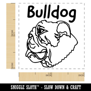 Bulldog Face Profile Sketch Self-Inking Rubber Stamp Ink Stamper