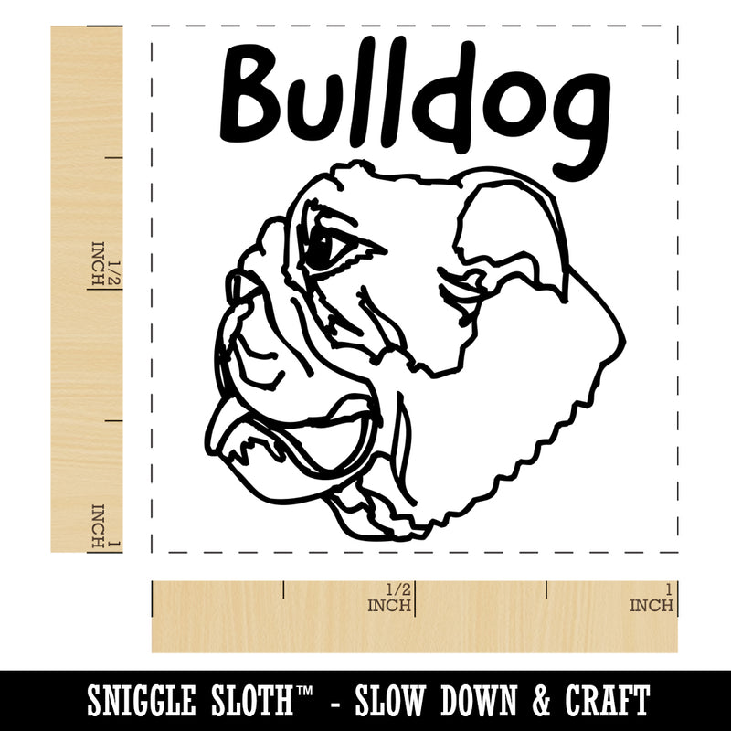 Bulldog Face Profile Sketch Self-Inking Rubber Stamp Ink Stamper